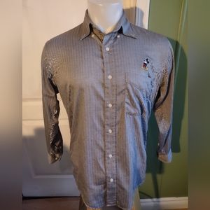 VINTAGE Disney Store Blue Shirt Mens Embroidered Mickey Mouse Size S